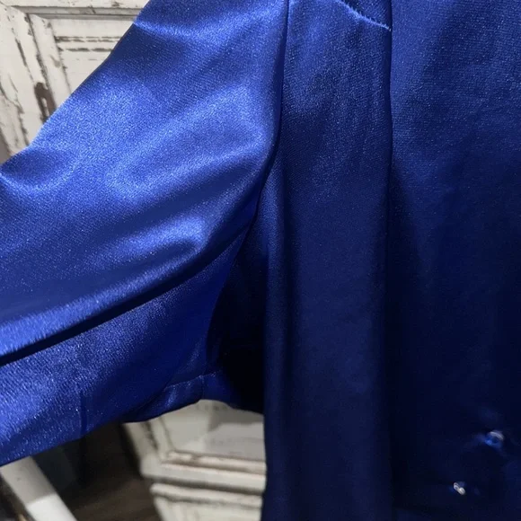 NWOT sag harbor vintage shiny blue long sleeve with cuff buttons button down 24w - Picture 6 of 6